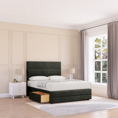 Sloomy 4Ft Monaco Dumfries Graphite Bed Set With 2 Drawers & FootboardMattress & 54" HeadboardSmall Double from B&Q