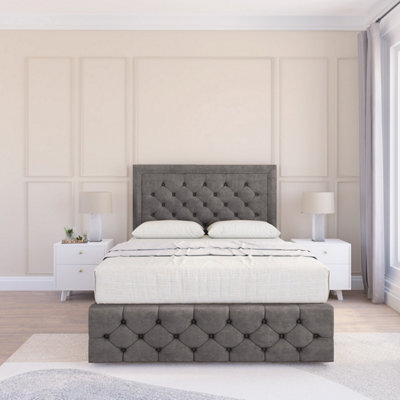 Sloomy 2Ft6 Vienna Naples Slate Bed Set With No Drawers & FootboardMattress & 54" HeadboardSmall Single from B&Q