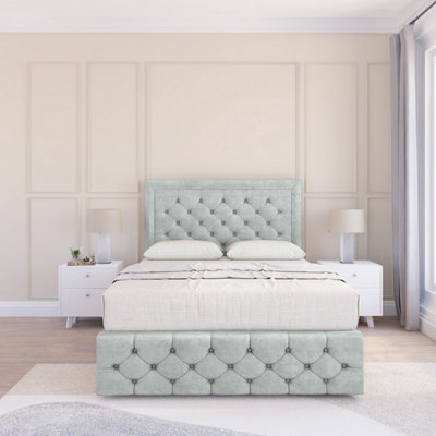 Sloomy 2Ft6 Vienna Naples Silver Bed Set With No Drawers & FootboardMattress & 54" HeadboardSmall Single from B&Q