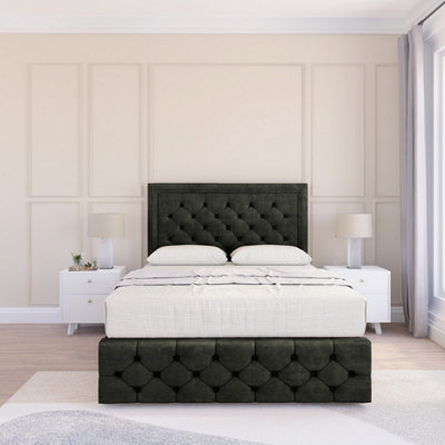 Sloomy 4Ft6 Vienna Dumfries Graphite Bed Set With No Drawers & FootboardMattress & 54" HeadboardDouble from B&Q