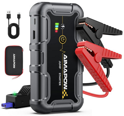 Aimapow Portable Car Battery Jump Starter 8000 A 20000 Mah BoxJumper Cables For Car(Alll Gas / 10 L Diesel)Fast Charge from B&Q