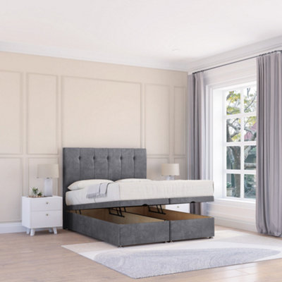 Sloomy Highbury Armour Coniston 3Ft Ottoman Bed End Opening With Sprung Memory Mattress & 26" Headboard-Single from B&Q