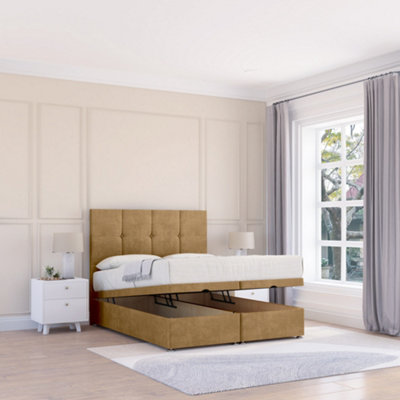 Sloomy Jasmine Mink Plush 2Ft6 Ottoman Bed End Opening With Sprung Memory Mattress & 26" Headboard-Small Single from B&Q