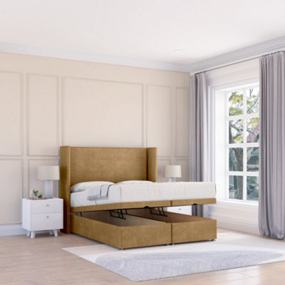 Sloomy Devonshire Mink Plush 2Ft6 Ottoman Bed End Opening With Sprung Memory Mattress & 54" Headboard-Small Single from B&Q