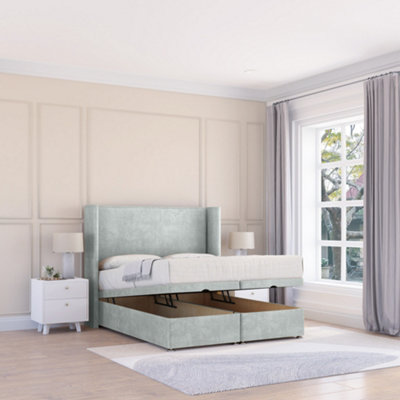 Sloomy Devonshire Silver Naples 2Ft6 Ottoman Bed End Opening With Sprung Memory Mattress & 54" Headboard-Small Single from B&Q