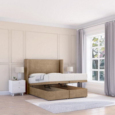 Sloomy Devonshire Mink Naples 2Ft6 Ottoman Bed End Opening With Sprung Memory Mattress & 54" Headboard-Small Single from B&Q
