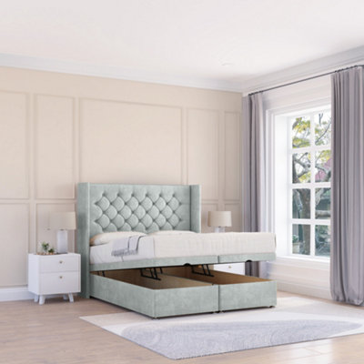 Sloomy Dior Silver Naples 2Ft6 Ottoman Bed End Opening With Sprung Memory Mattress & 54" Headboard-Small Single from B&Q