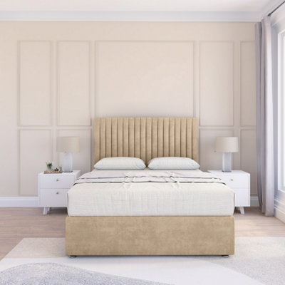 Sloomy 2Ft6 Manhattan Coniston Almond Memory Foam Bed Set With No Drawers Mattress & 26" HeadboardSmall Single from B&Q