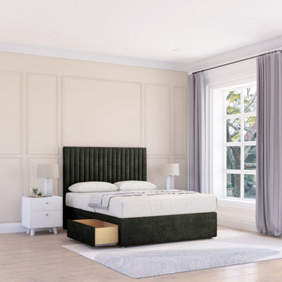 Sloomy 3Ft Manhattan Dumfries Graphite Memory Foam Bed Set With No Drawers Mattress & 26" HeadboardSingle from B&Q