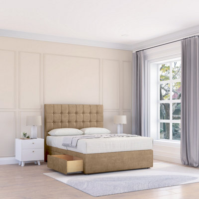 Sloomy 2Ft6 Alabama Naples Mink Memory Foam Bed Set With 2 DrawersMattress & 26" HeadboardSmall Single from B&Q