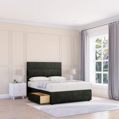 Sloomy 3Ft Texas Dumfries Graphite Memory Foam Bed Set With 2 DrawersMattress & 26" HeadboardSingle from B&Q
