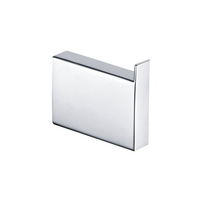 Nes Home Modern Brass Square Robe Hook CpChrome from B&Q