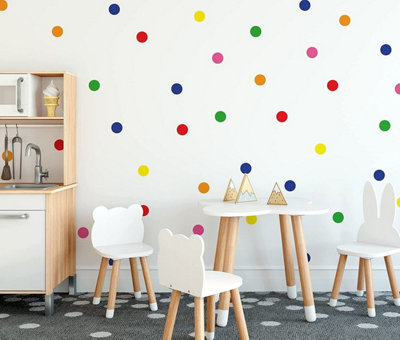 B&Q -  Multicolour Polka Dot Rainbow Wall Stickers