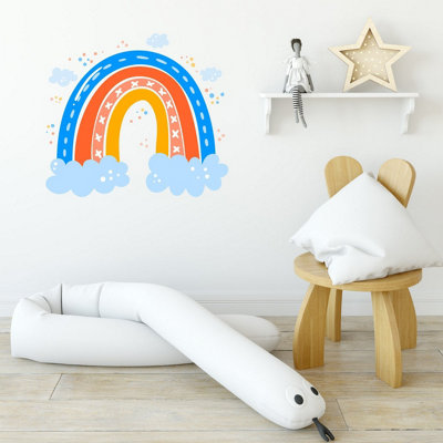 B&Q -  Rainbow Wall Sticker With Clouds & Polka Dots