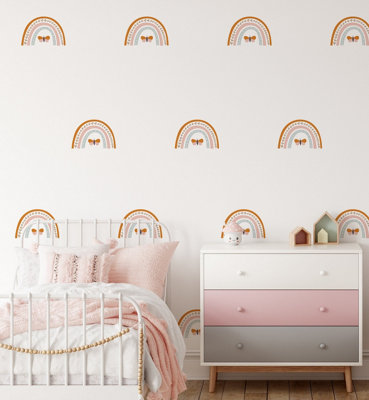 B&Q -  Large Boho Pastel Rainbow Butterfly Wall Stickers