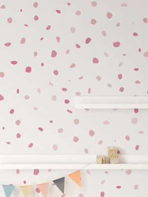 B&Q -  Pink Shades Polka Dot Wall Decal Stickers