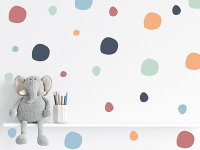 Quote My Wall 150 Boho Chic Blob Polka Dot Wall Stickers from B&Q