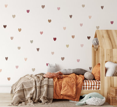 B&Q -  Rustic Boho Chic Heart Wall Stickers For Kids Rooms Nursery Decals Bedroom Stickers