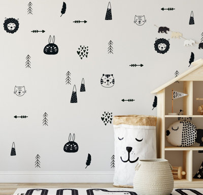 Quote My Wall Scandi Animals Wall Stickers Scandinavian Boho from B&Q