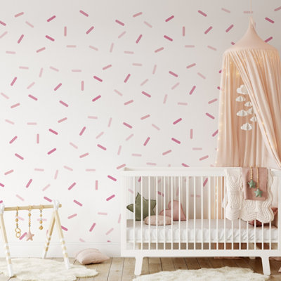 B&Q -  Sprinkle Wall Stickers Pink Colours