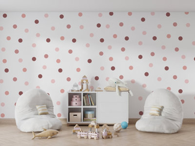 B&Q -  Rose Gold Colour Polka Dot Wall Stickers Decals