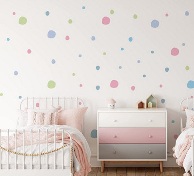 B&Q -  Pastel Colour Wall Stickers Polka Dots Spots