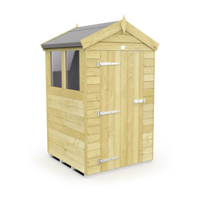 Diy Sheds 4X4 Apex ShedSingle Door With Windows from B&Q