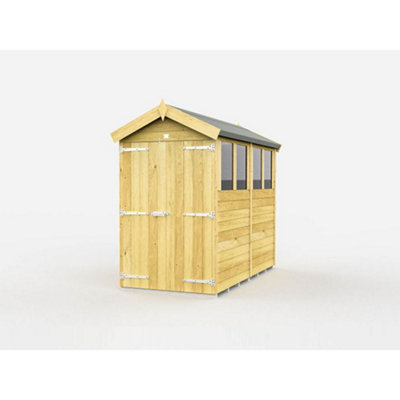 Diy Sheds 4X8 Apex Shed - Double Door With Windows