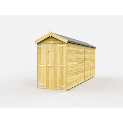 Diy Sheds 4X16 Apex ShedDouble Door Without Windows from B&Q