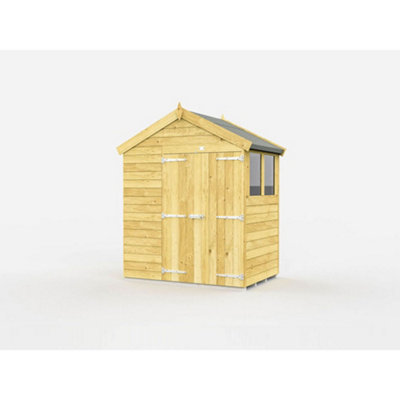 Diy Sheds 6X4 Apex Shed - Double Door With Windows