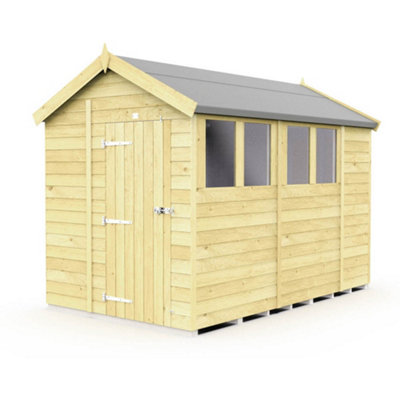 Diy Sheds 6X10 Apex ShedSingle Door With Windows from B&Q