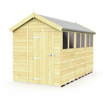 Diy Sheds 6X12 Apex Shed - Single Door With Windows