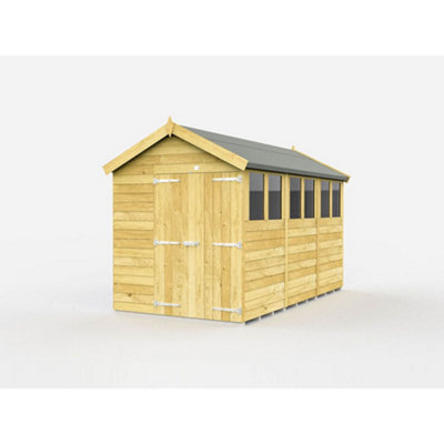 Diy Sheds 6X12 Apex ShedDouble Door With Windows from B&Q