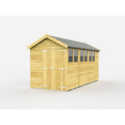 Diy Sheds 6X14 Apex Shed - Double Door With Windows