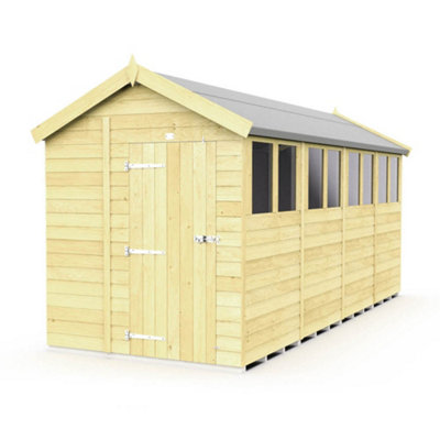 Diy Sheds 6X16 Apex Shed - Single Door With Windows