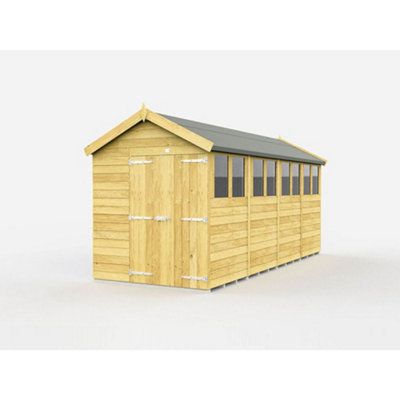 Diy Sheds 6X16 Apex ShedDouble Door With Windows from B&Q