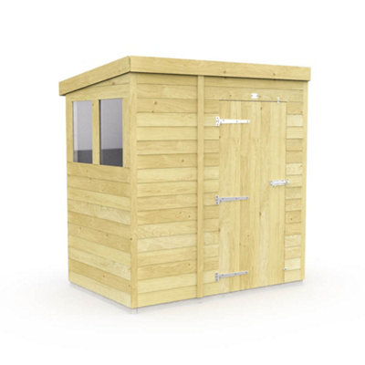 Diy Sheds 6X4 Pent ShedSingle Door With Windows from B&Q