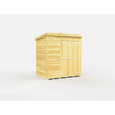 Diy Sheds 6X4 Pent ShedDouble Door Without Windows from B&Q