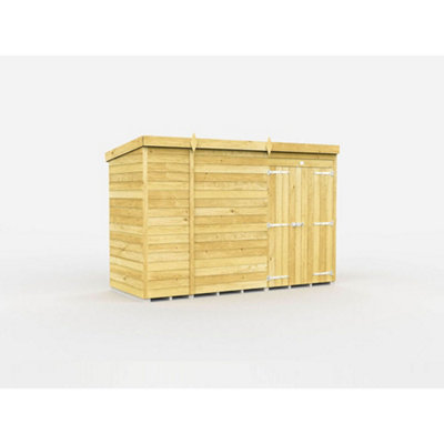 Diy Sheds 10X4 Pent ShedDouble Door Without Windows from B&Q