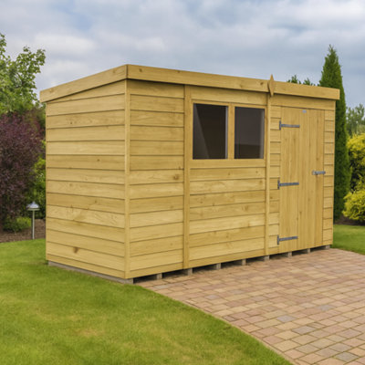 Diy Sheds 10X4 Pent ShedDouble Door With Windows from B&Q
