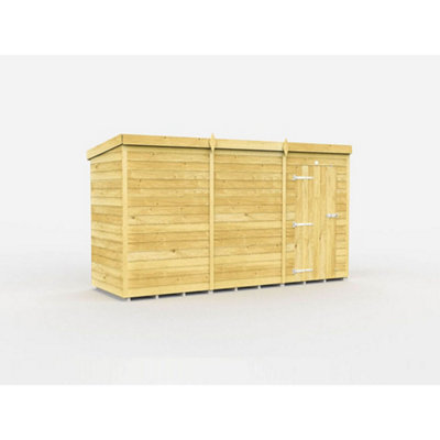 Diy Sheds 12X4 Pent ShedSingle Door Without Windows from B&Q