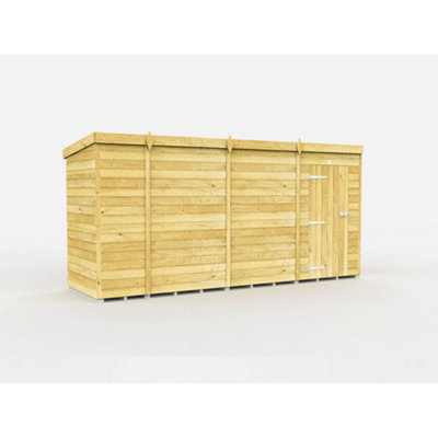Diy Sheds 14X4 Pent ShedSingle Door Without Windows from B&Q