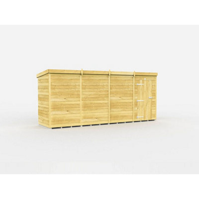 Diy Sheds 16X4 Pent ShedSingle Door Without Windows from B&Q