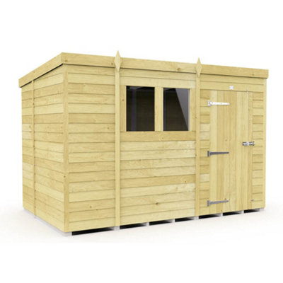 Diy Sheds 10X6 Pent Shed - Single Door With Windows