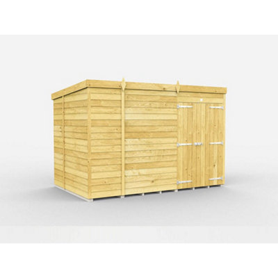 Diy Sheds 10X6 Pent Shed - Double Door Without Windows