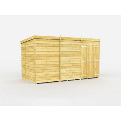 Diy Sheds 12X6 Pent Shed - Double Door Without Windows