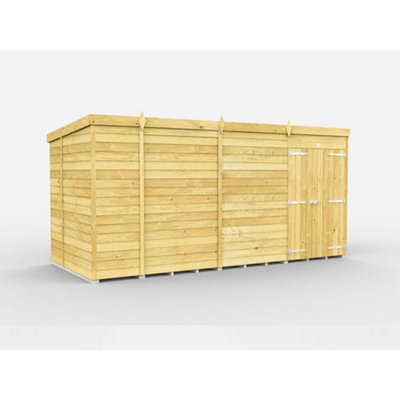 Diy Sheds 14X6 Pent ShedDouble Door Without Windows from B&Q