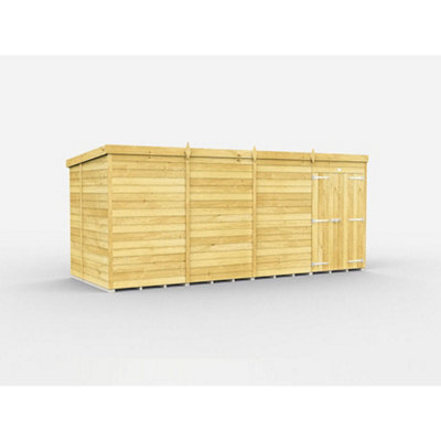 Diy Sheds 16X6 Pent ShedDouble Door Without Windows from B&Q