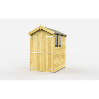 Diy Sheds 4X7 Apex Shed - Double Door With Windows