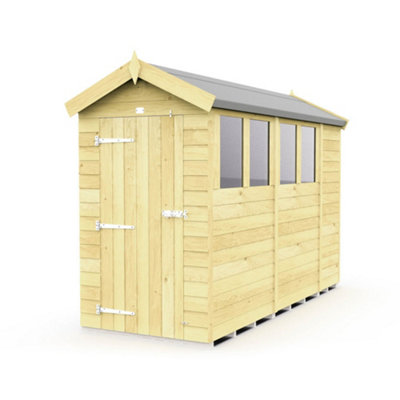 Diy Sheds 4X11 Apex ShedSingle Door With Windows from B&Q